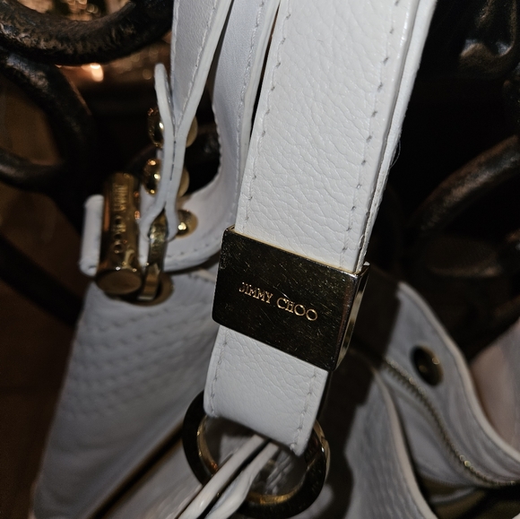 New Authentic Jimmy Choo Cream Handbag Tote - Picture 6 of 7